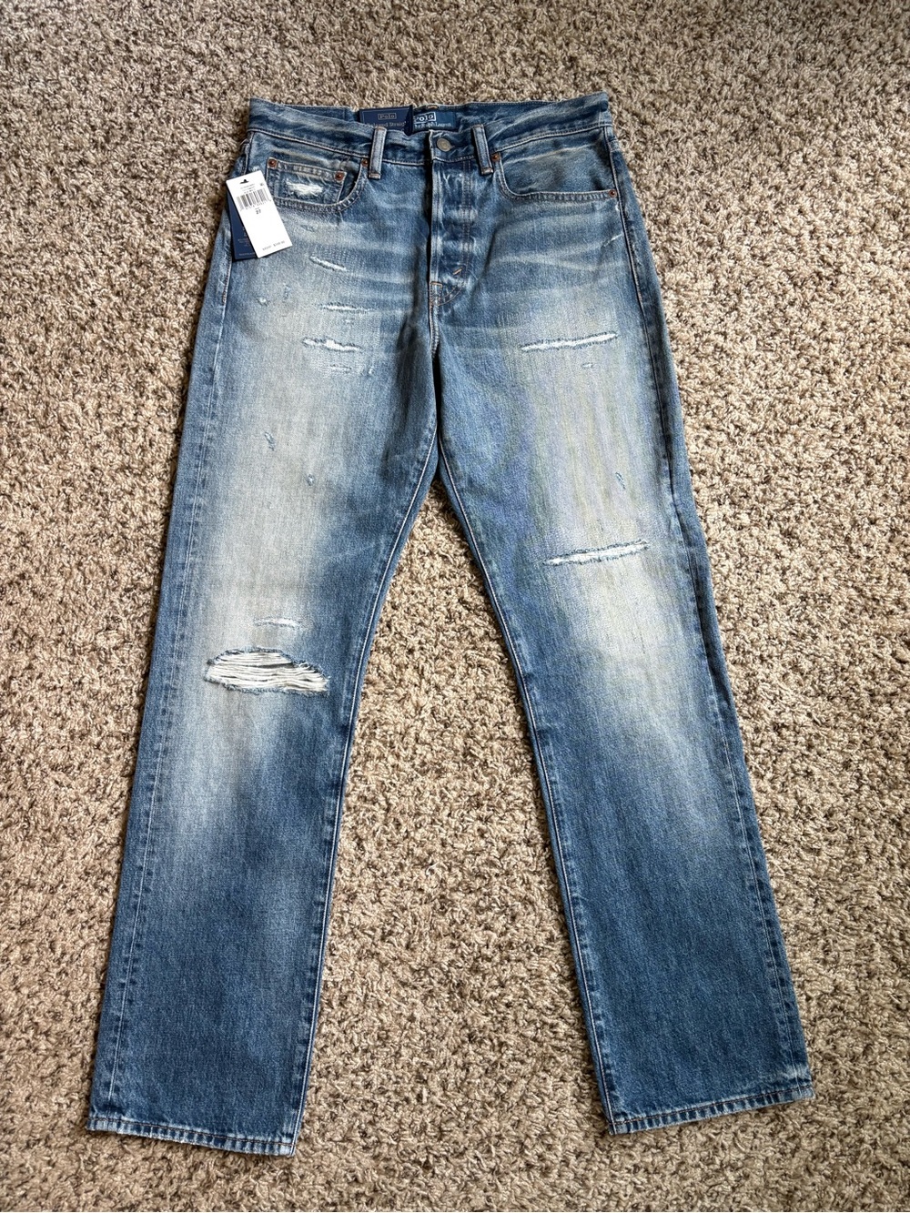 Polo Ralph Lauren Classic Straight Fit Distressed Jeans Size 27